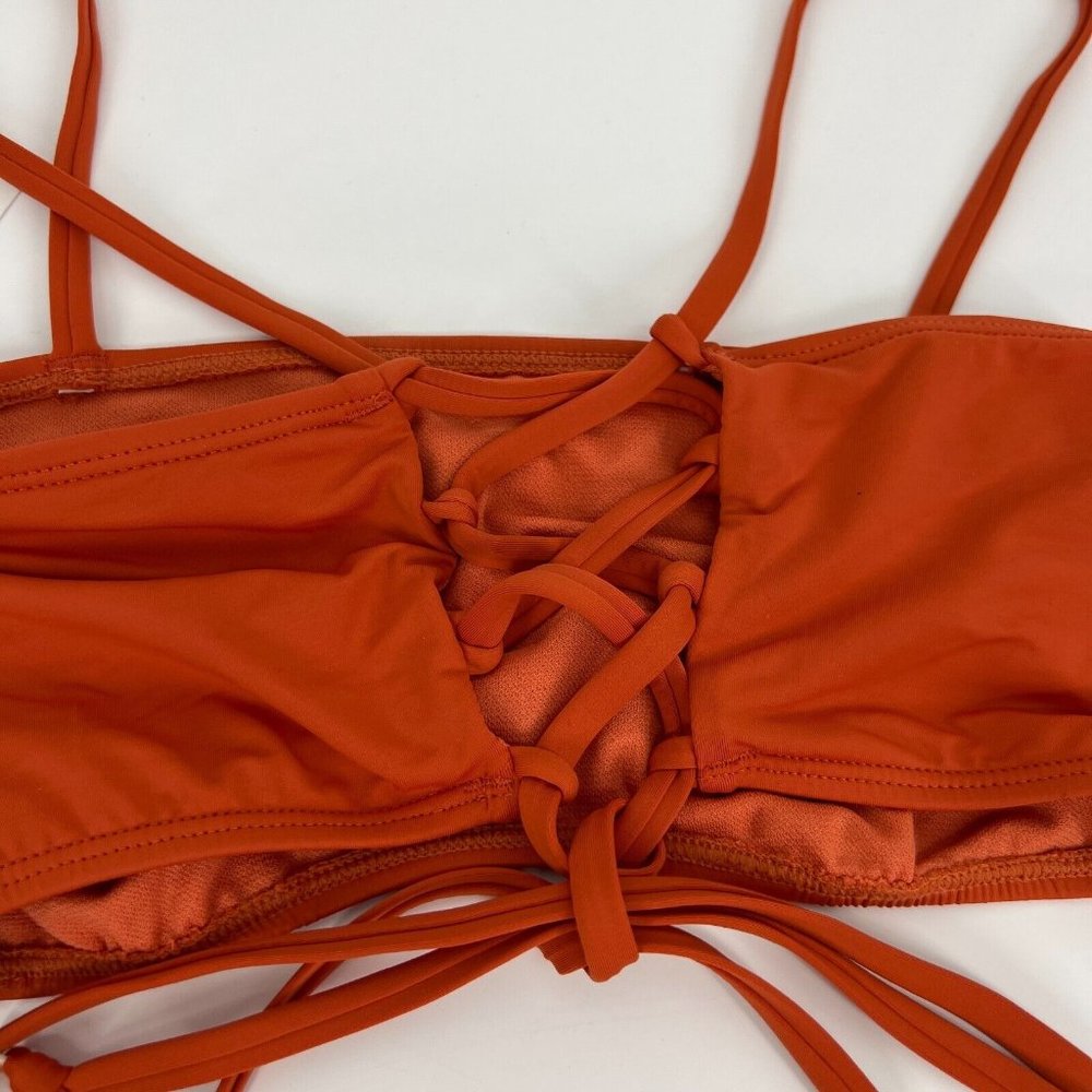 The Bikini Lab Bandeau Bikini Two Piece Set Orange Strappy NWT - Picture 10 of 12